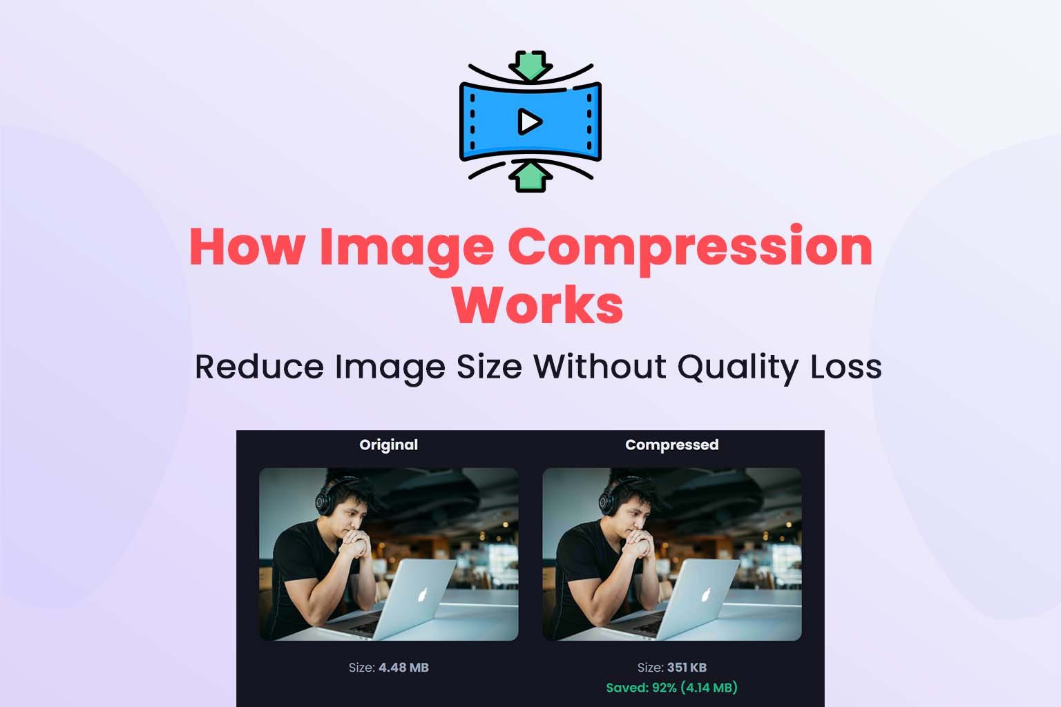 Image compressor tool reducing photo file size while maintaining quality