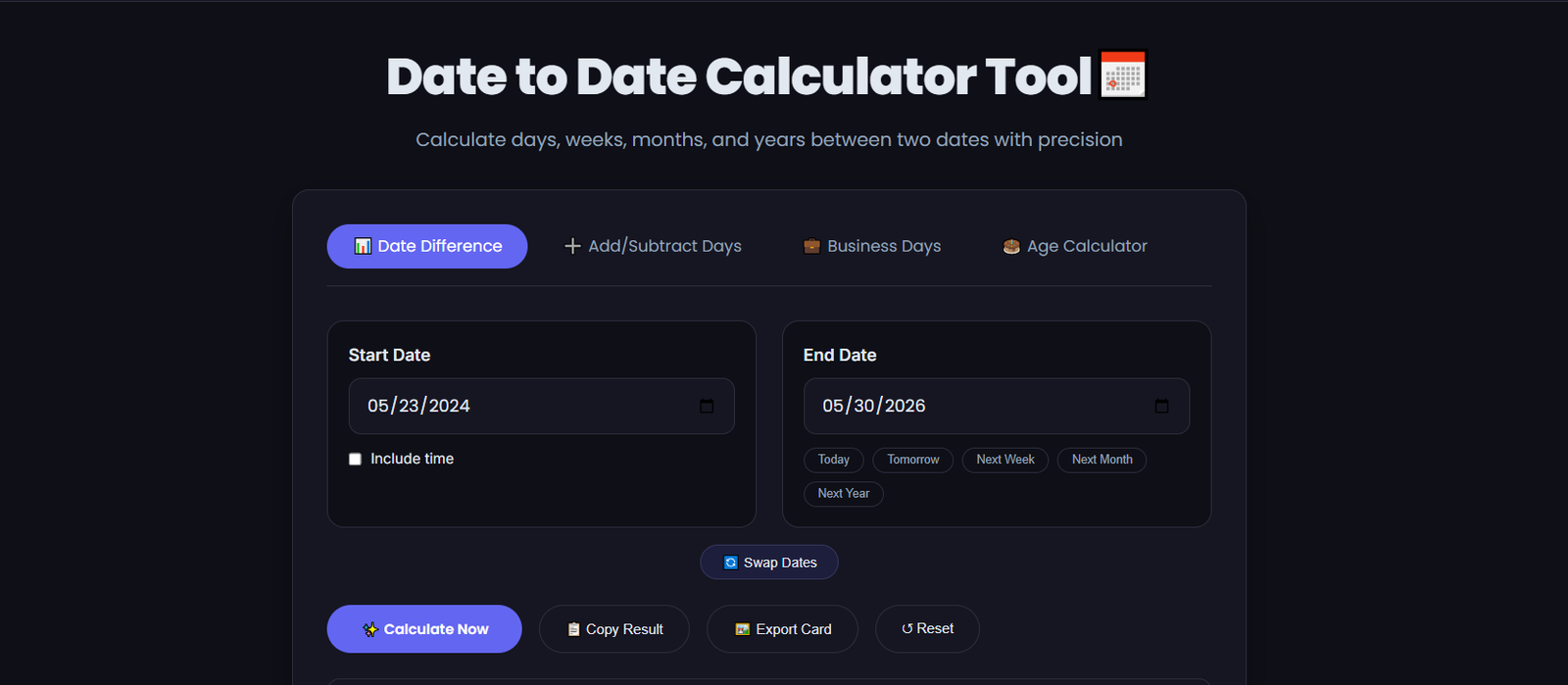 day counter from date to date
