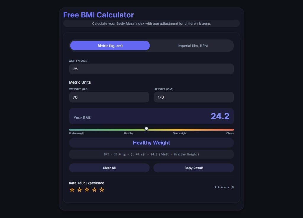 Body mass index calculator