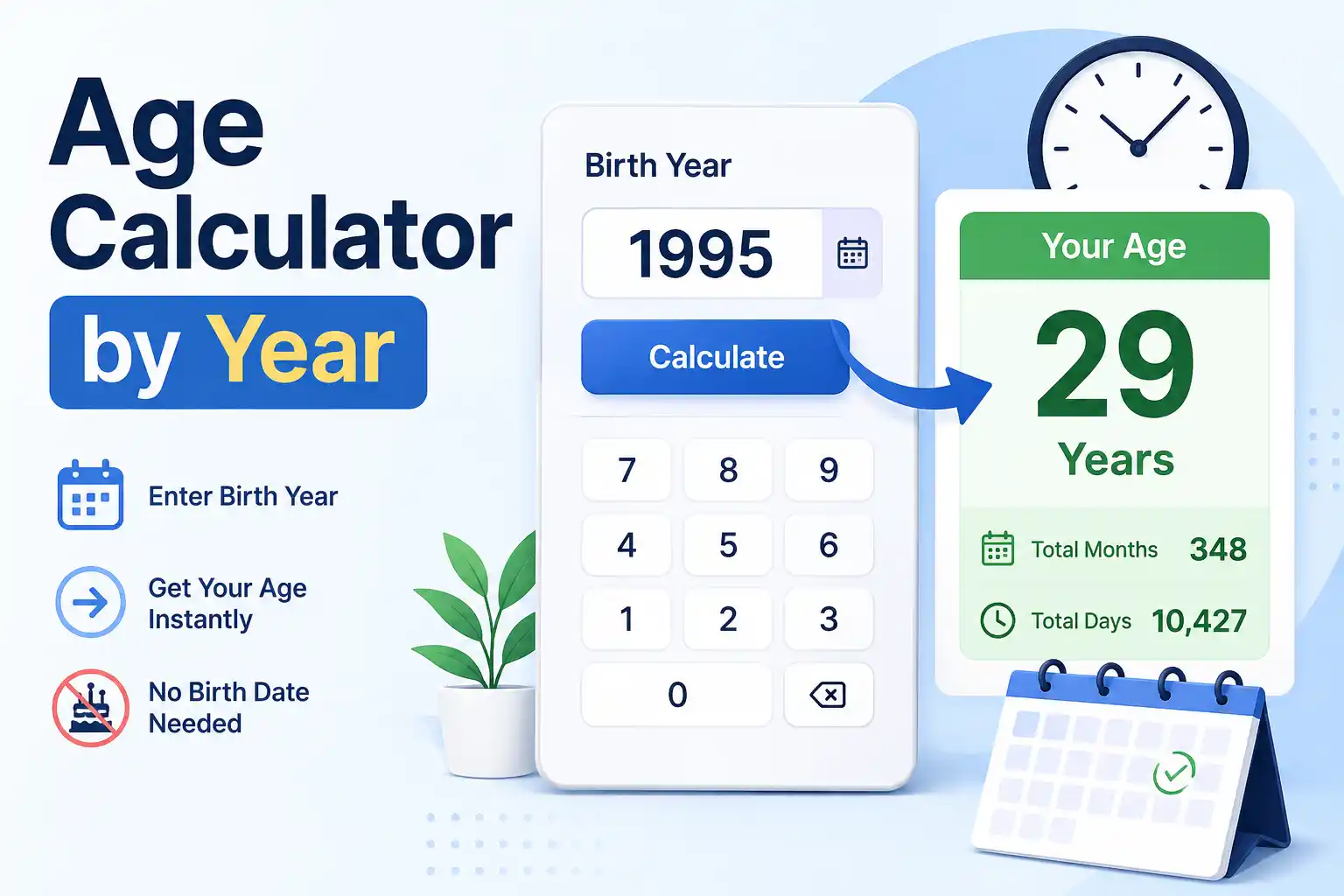 Age Calculator by Year (No Birth Date Needed)
