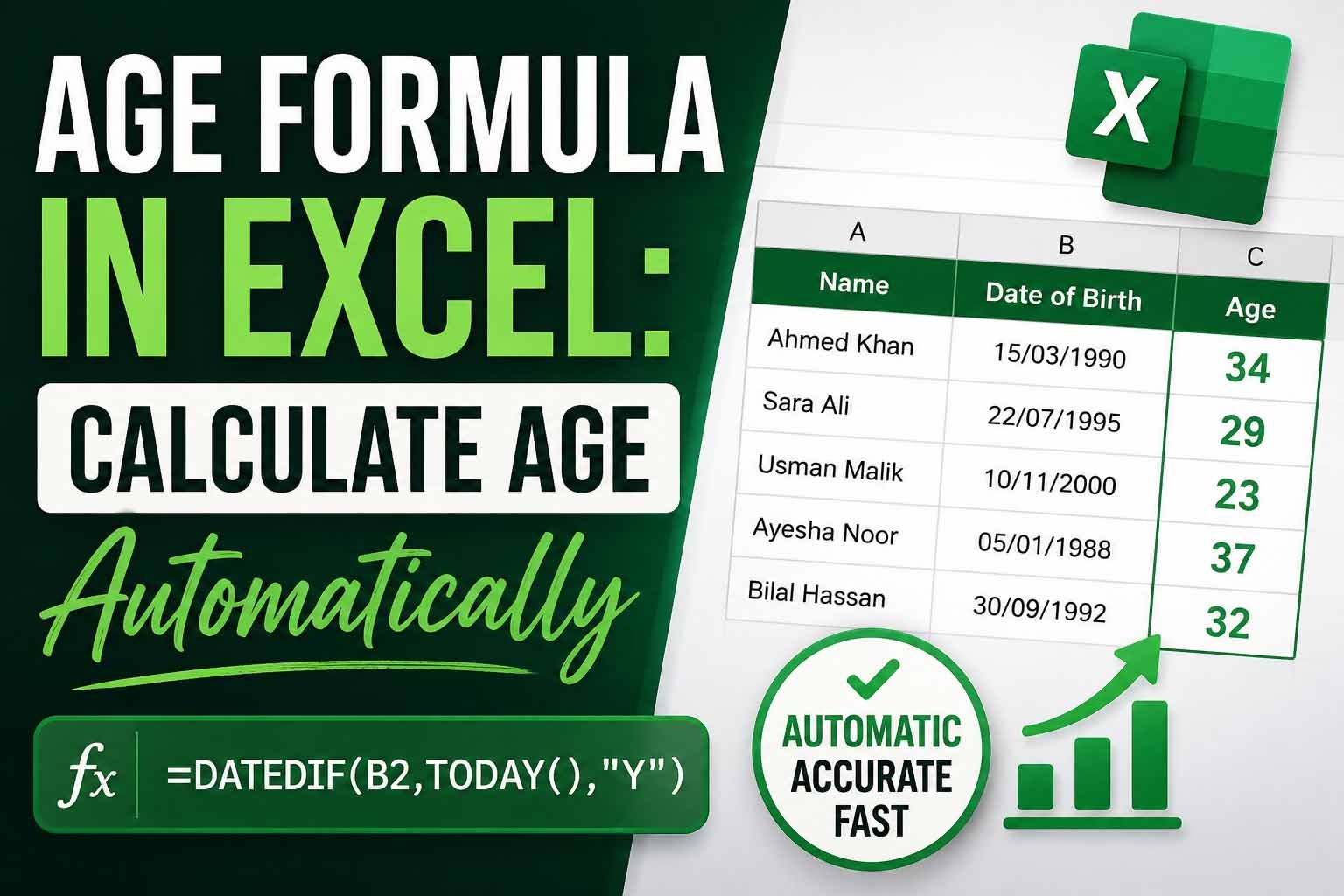 Age Formula Excel: Calculate Age Automatically