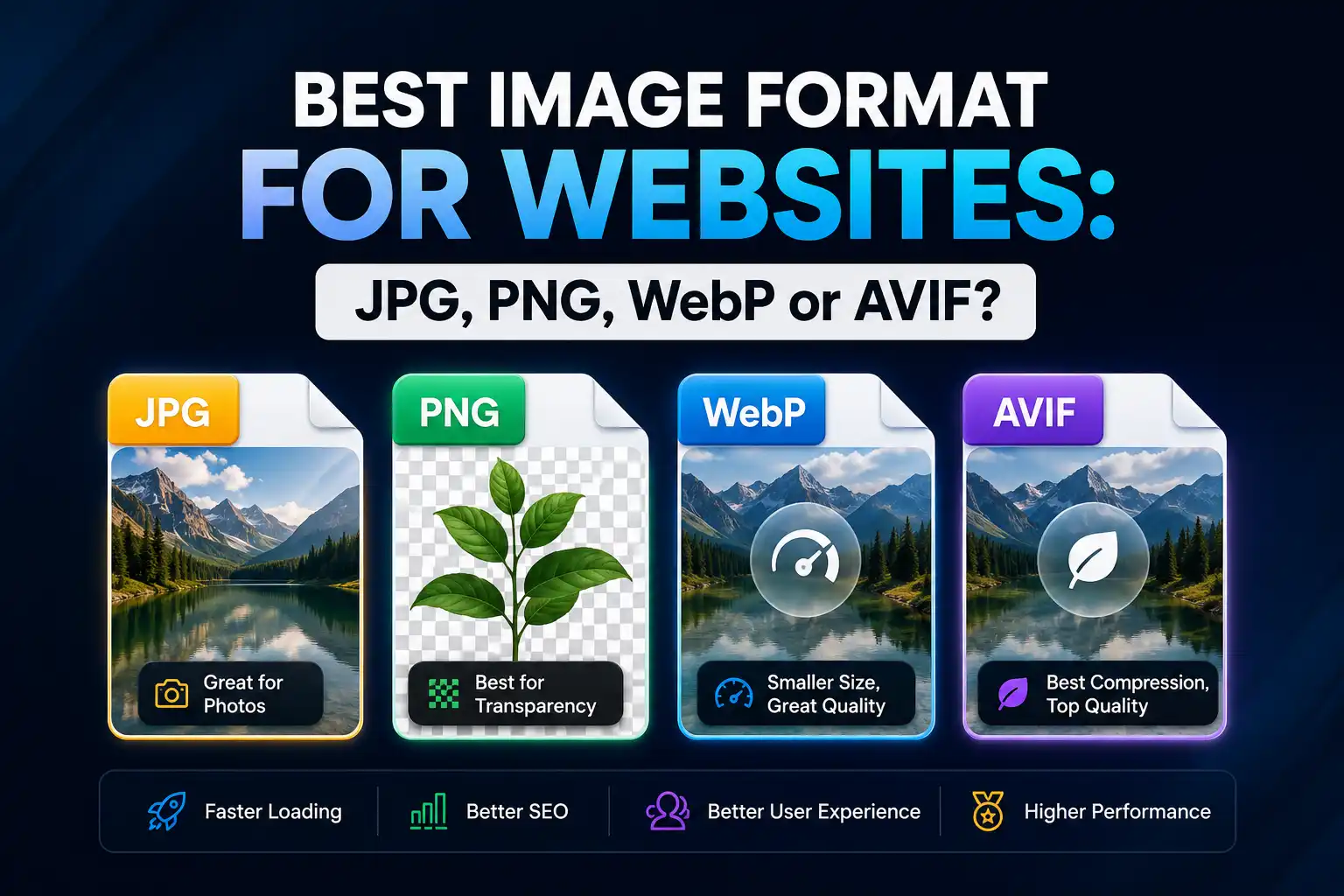 Best Image Format for Websites: JPG, PNG, WebP or AVIF?