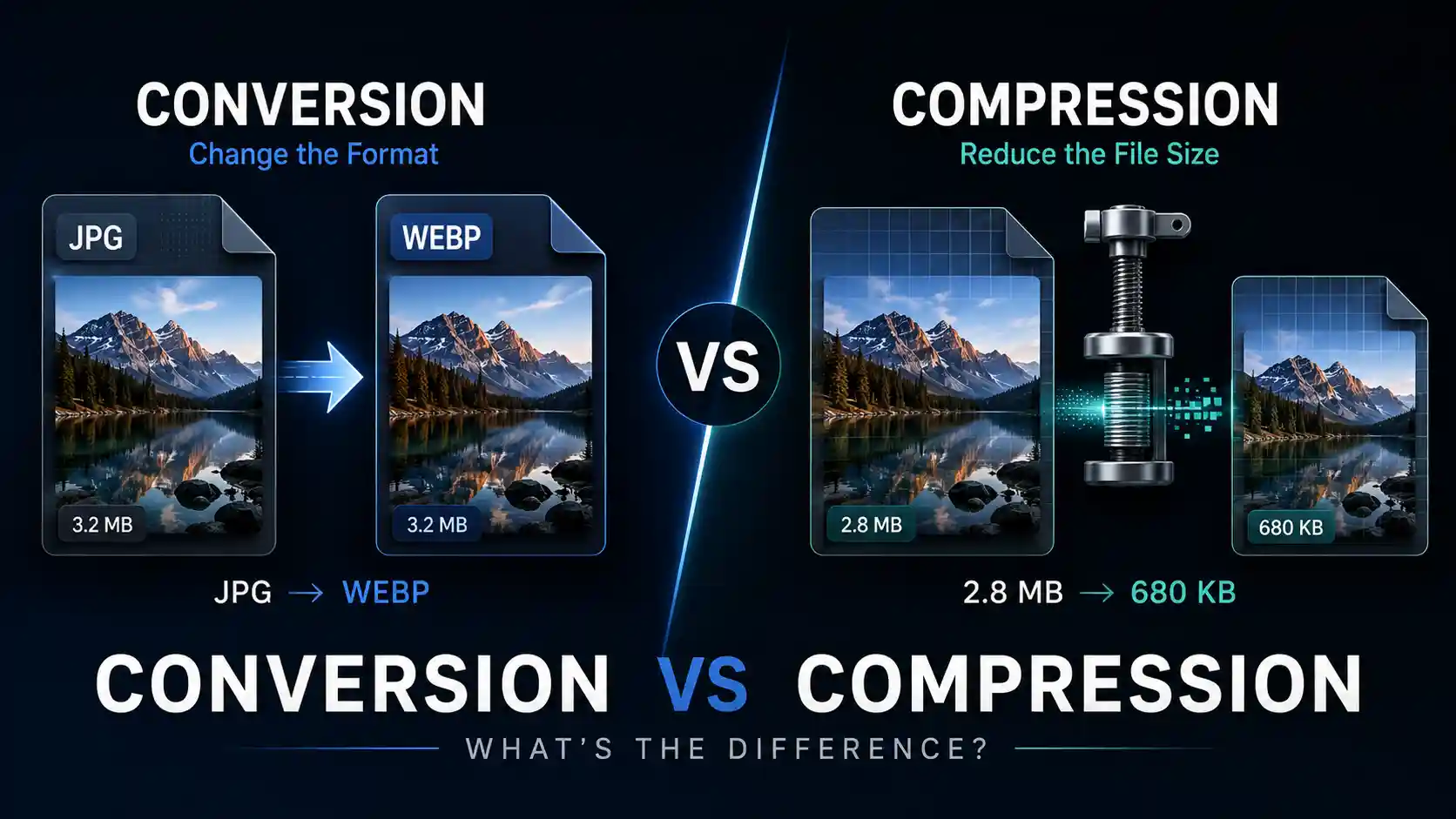 Image Conversion vs Compression: What's the Difference?