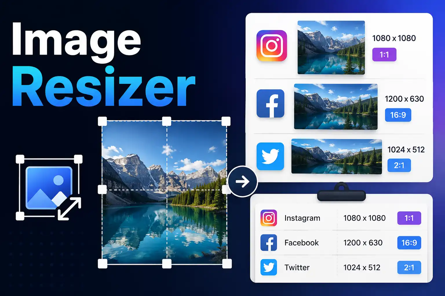 Image Resizer for Instagram, Facebook, Twitter (Size Cheat Sheet)