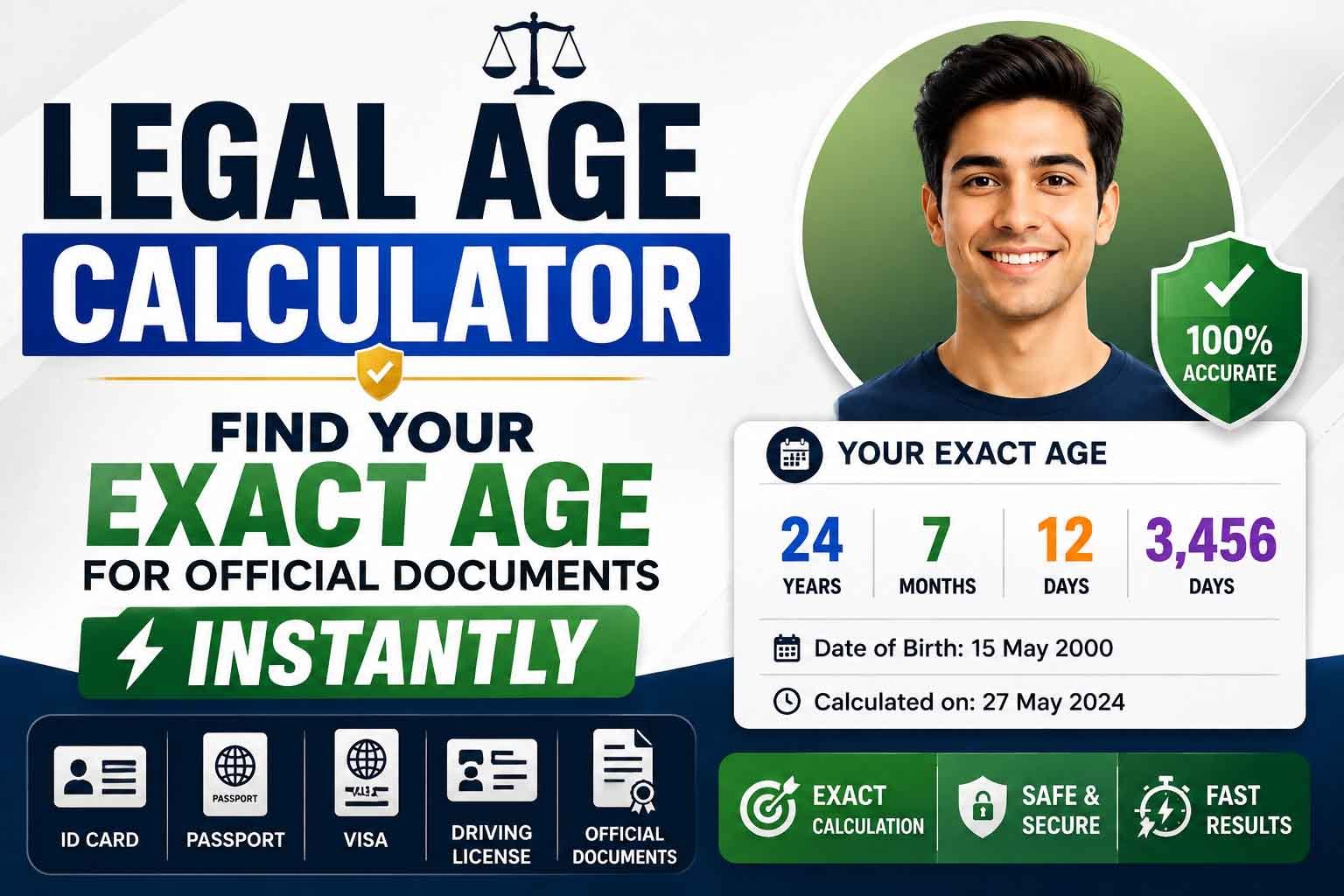 Legal Age Calculator: Find Your Exact Age for Official Documents Instantly