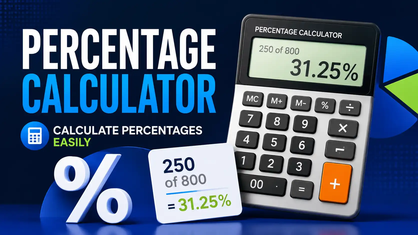 Use our free percentage calculator for tips, discounts, and percentage change in seconds.