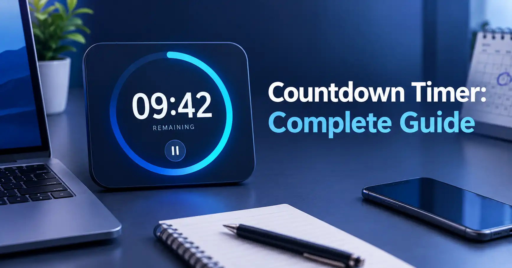 Countdown timer showing remaining time on a digital productivity interface