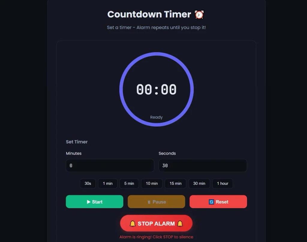 countdown timer tool by MiniToolsPro